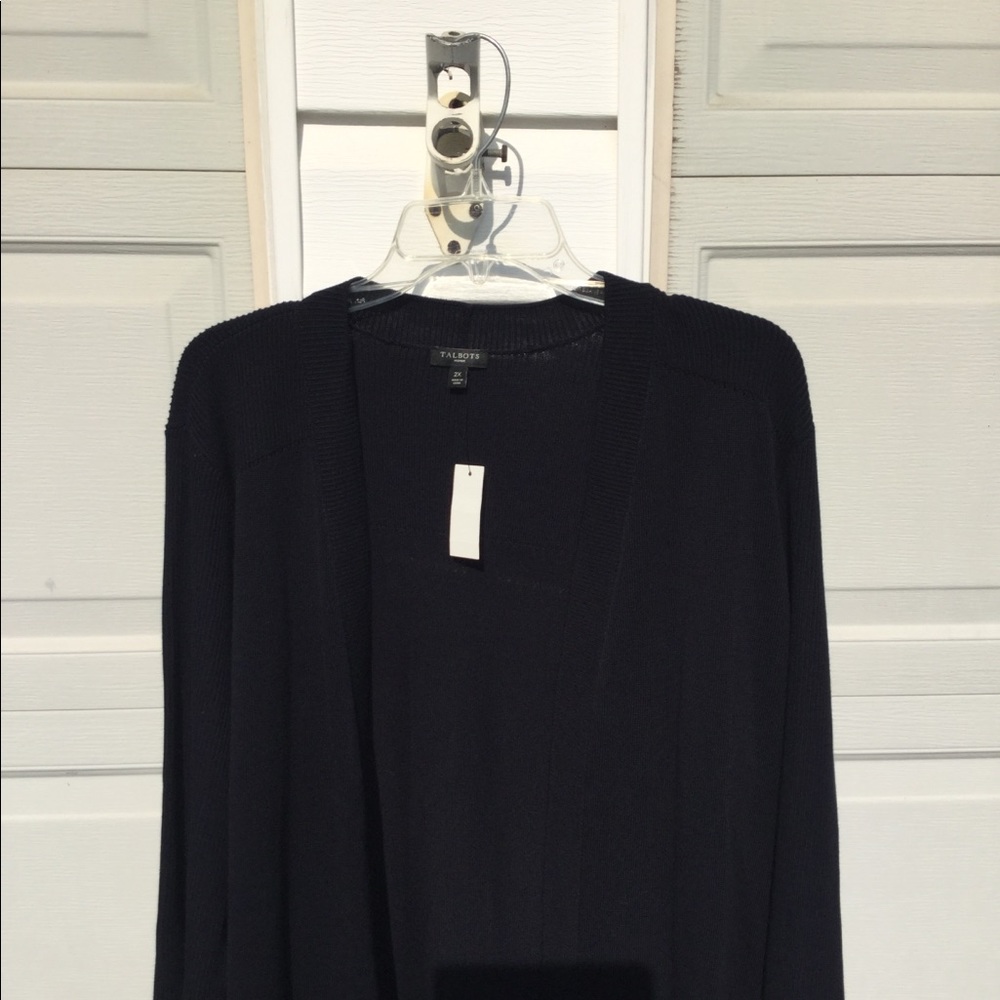 NWT Talbots Navy Blue Fly-Away Cardigan Sweater - Picture 2 of 5